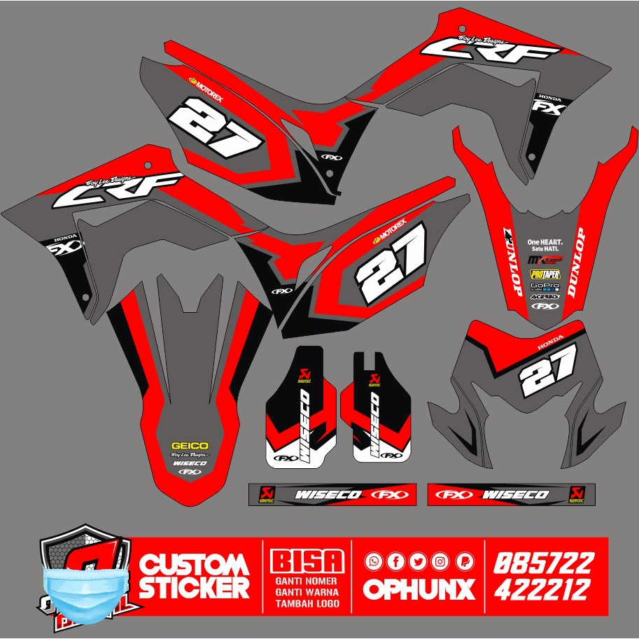 CRF STIKERCUSTOM FULL BODY DECAL STICKER STRIPING CRF