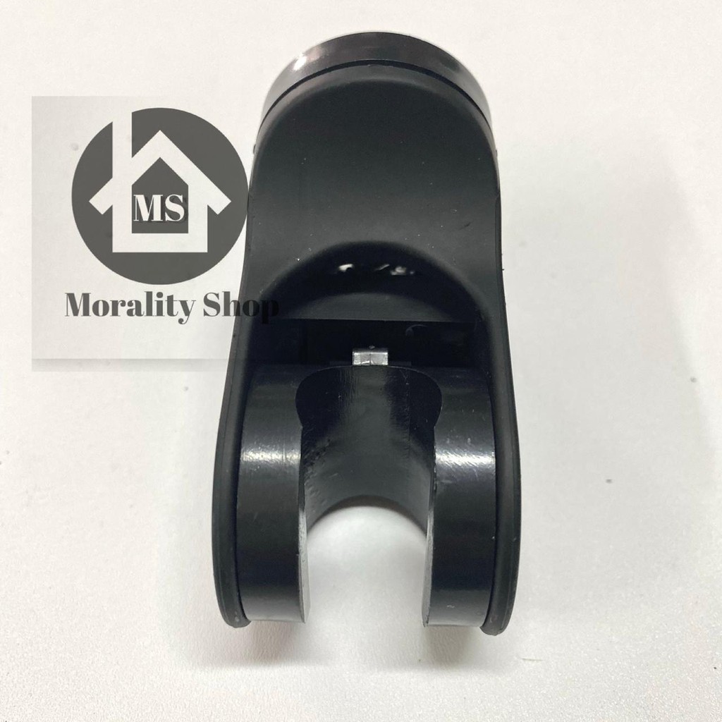 Gantungan Shower D HITAM - Hook dudukan hanger hooks breket holder bracket shower kloset black D21