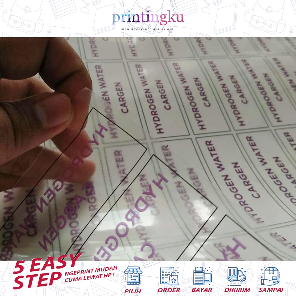 

CETAK STIKER A3+ HVS CHROMO VINYL TRANSPARANT + CUTTING MURAH
