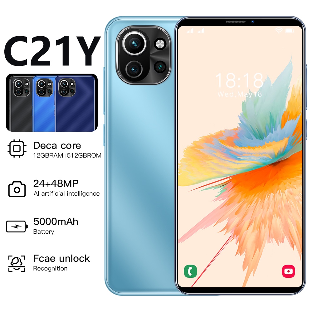 C21Y handphone murah ram12GB+rom512GB hp game murah 12+512G MP24+MP48 ponsel pintar baru murah 6.0in