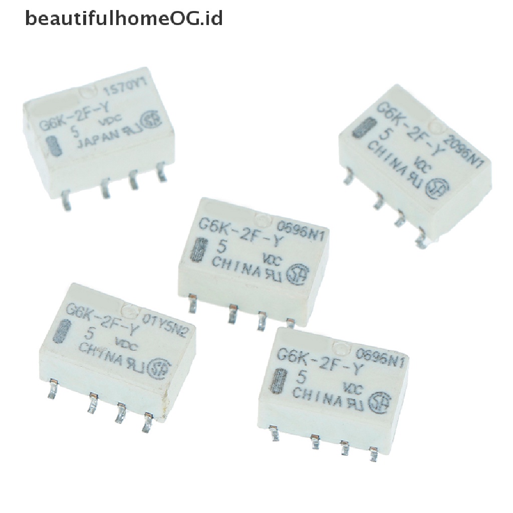 5pcs dc 5v smd g6k-2f-y Sinyal relay 8 Pin Untuk omron relay