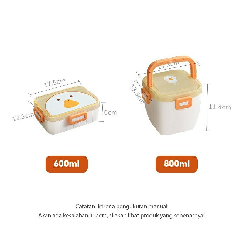 ~ PIYOSHI08 ~ Kotak Tempat Makan Siang Anak Lunch Box Set BPA FREE ️Karakter Kartun Lucu PD109