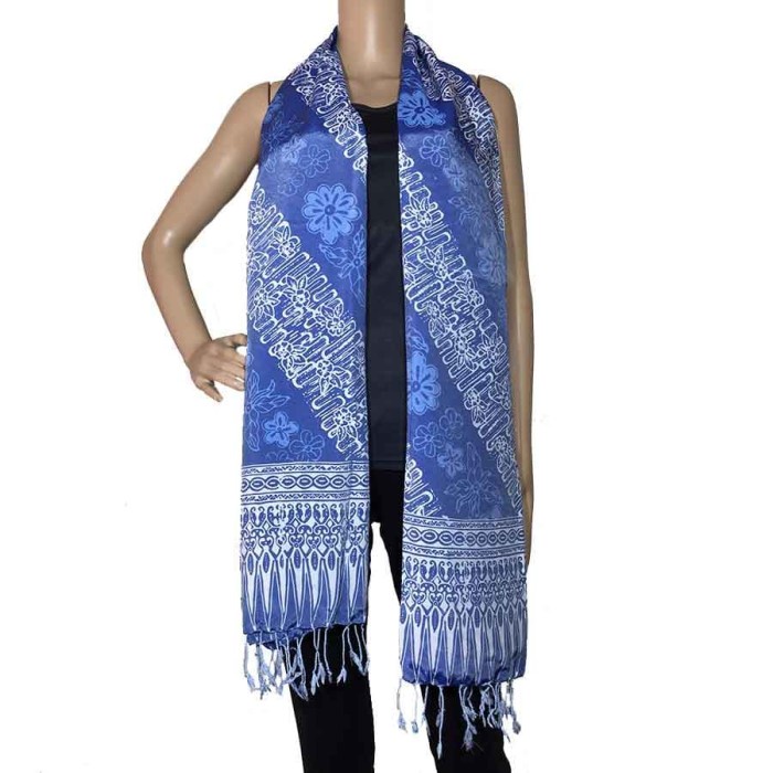 Syal batik /Scraf Batik /Selendang Batik /Pashmina Batik Biru Parang