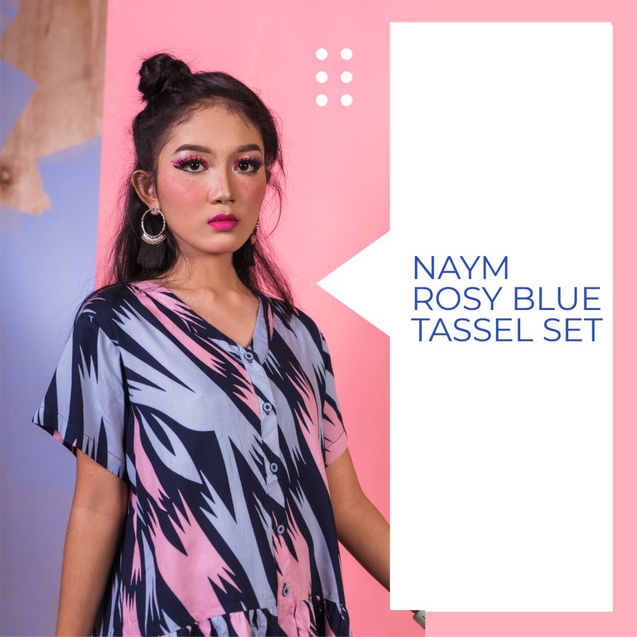 NAYM ROSY BLUE TASSEL SET