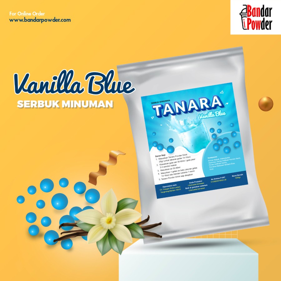 

Bubuk Vanilla Blue 1Kg - Serbuk Minuman Bubble dan Thai Tea Premium Quality - Tanara Powder