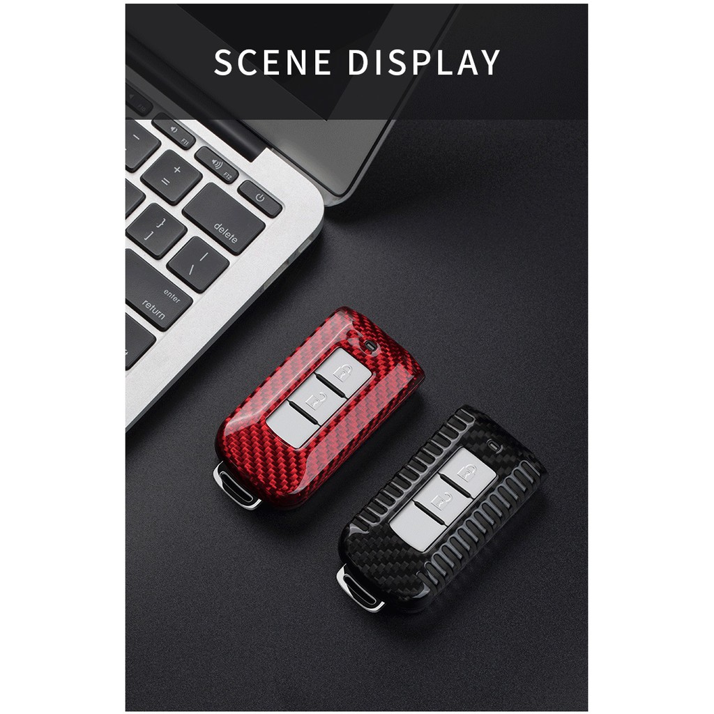 T-Carbon Key Case Cover Carbon Kevlar MITSUBISHI Pajero Sport Xpander