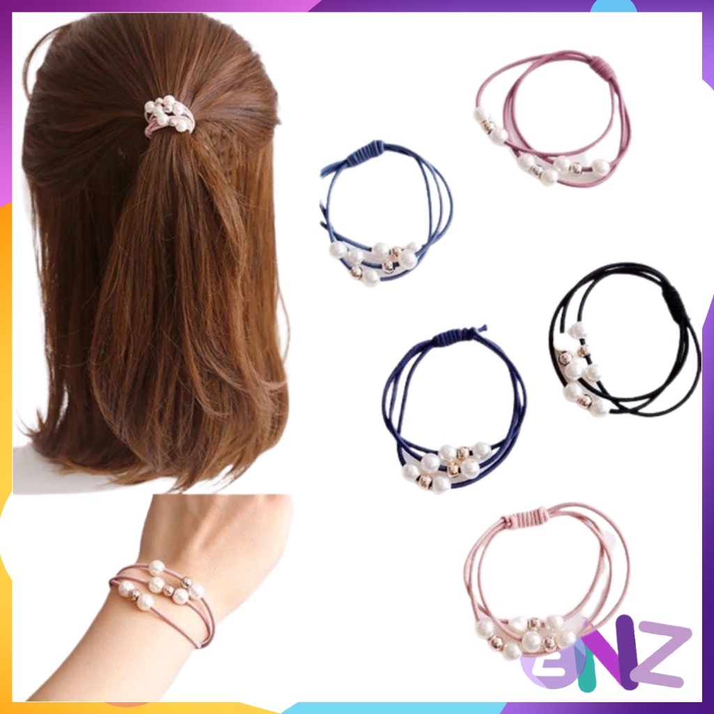 ENZ ® Ikat rambut Mote / Ikat rambut mutiara / Kuncir gelang variasi mote / Ikat rambut korea mutiara multiguna aksesoris wanita / ikat rambut elastis 1215