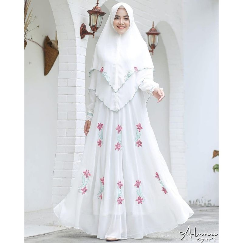 𝑮𝑨𝑴𝑰𝑺𝑷𝑬𝑫𝑰𝑨 Gamis Syari Set Khimar ALEENA Dress Jumbo Busui Cerruty Babydooll HQ