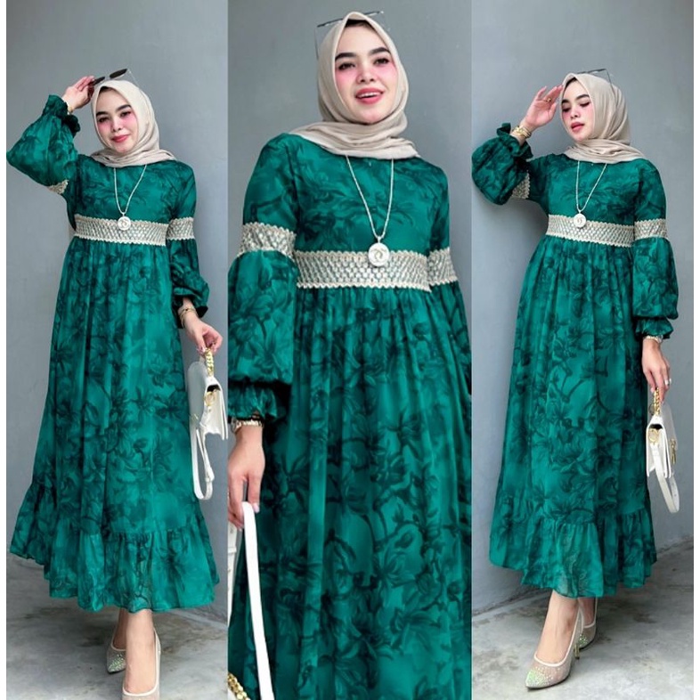 ◼️◼️ KIMIKO MIDI BUNGA JOTOL ALDISAA By Shancai Mode (READY)