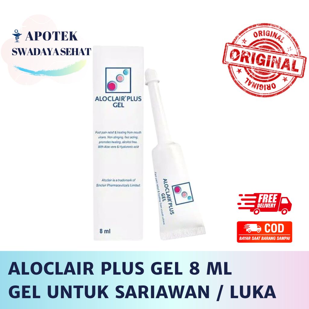 ALOCLAIR PLUS GEL 8 ML - ORAL MOUTHWASH 60ML Kumur - PLUS SPRAY 15 Ml - Obat Luka di Mulut Sarawan Post Operasi Gigi Nyeri