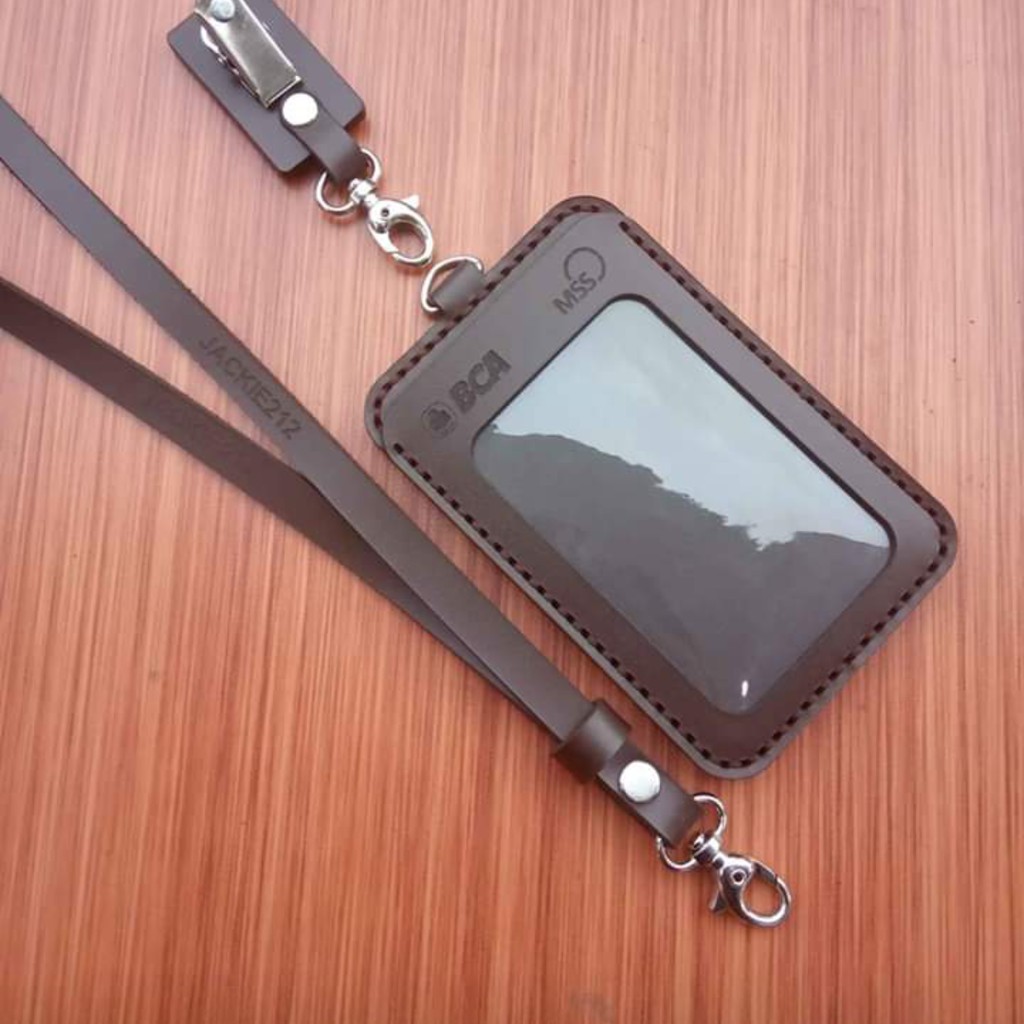 

name tag id Card Kulit asli KARTU BISA CASTOM NAMA LEATHER Dompet Atm