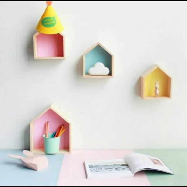 Rak kayu rak dinding vintage unik lucu wall decor dekorasi