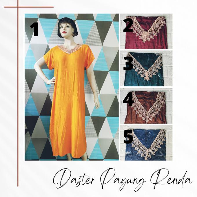 Daster Payung renda Arab polos Renda Kancing Kekinian Elegan