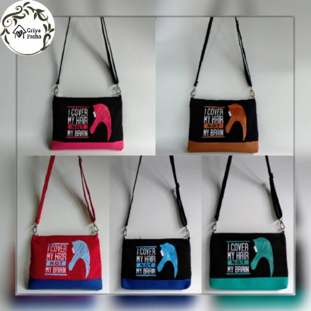 "Hijab" Slingbag Inspiratif Muslimah/ Tas Wanita Muslimah/ Looketme