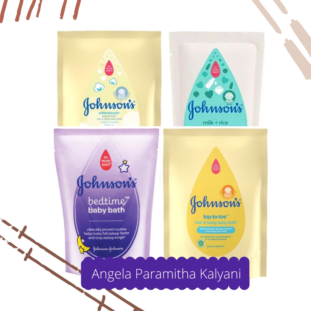 Johnson’s Refill : Cotton touch 375ml, Bedtime 400 ml, Milk n Rice 400ml, Top To Toe  400mL