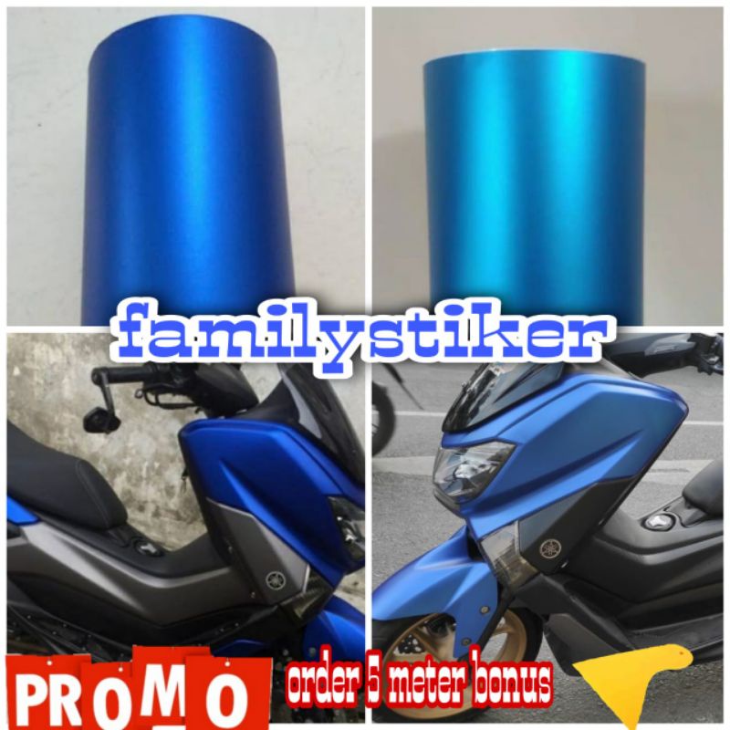 STICKER BIRU CROM SEKOTLET CROME BIRU STIKER SKOTLET MOTOR WARNA BIRU CROM DOFF CROME METALIK