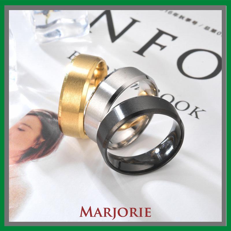 Cincin Jari Bahan Titanium Warna Hitam Emas Silver Untuk Pria-MJD