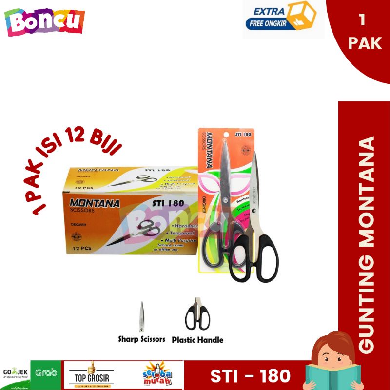 

MONTANA Scissors / Gunting Montana STI-180 / gunting murah / gunting grosir / Gunting PERPAK BEST SELLER