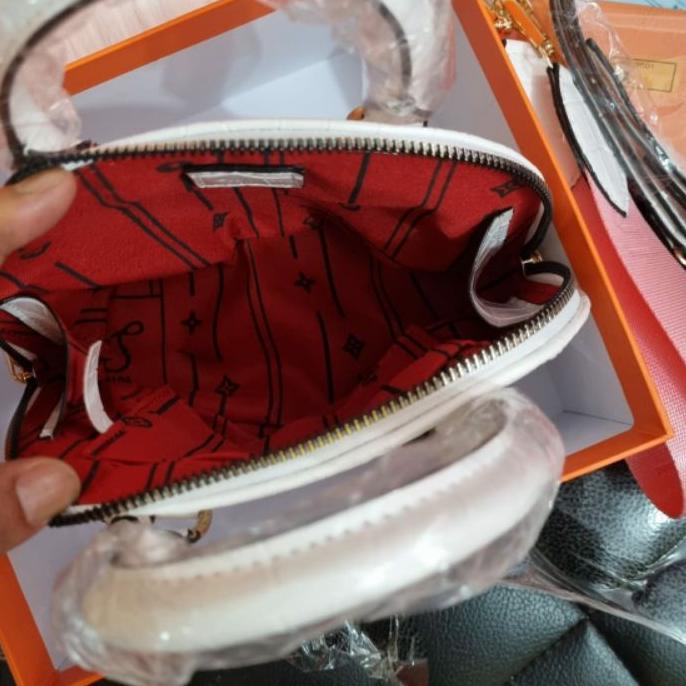 ✧ TAS IMPORT ALMA CROCO SMALL FREE BOX & PAPERBAG KOMPLIT 2 TALI STRAP BATAM HANDBAG PREMIUM BRANDED