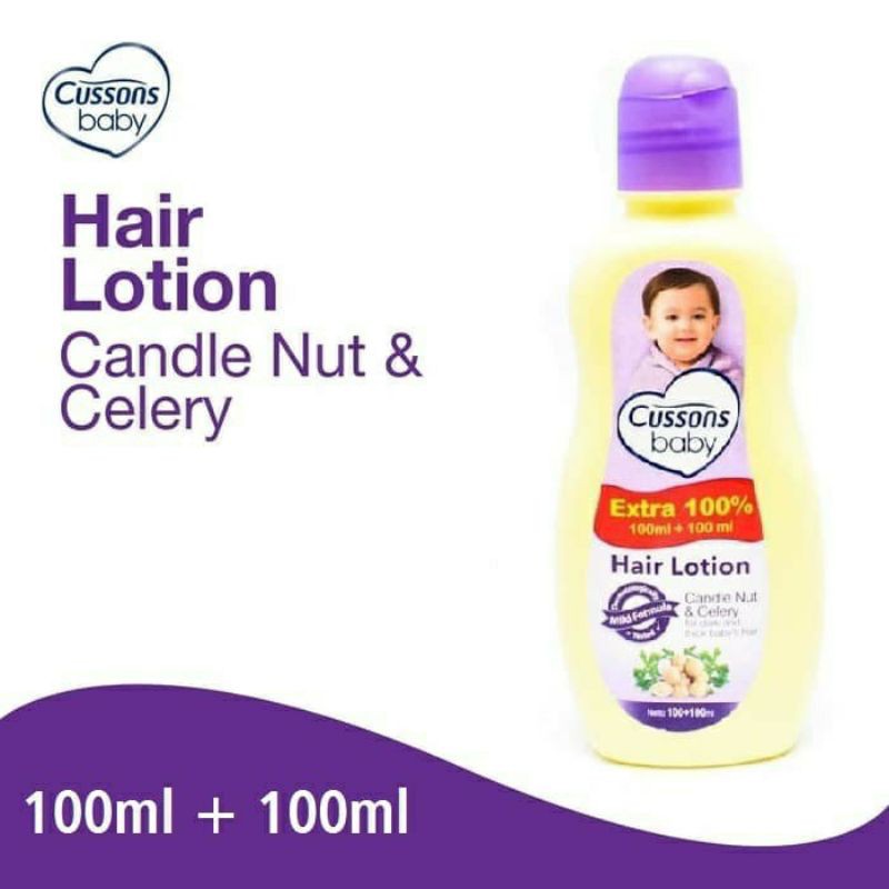 Cussons Baby hair Lotion Aloe Vera 100ml + 100ml 50ml + 50ml Minyak Rambut bayi cussons