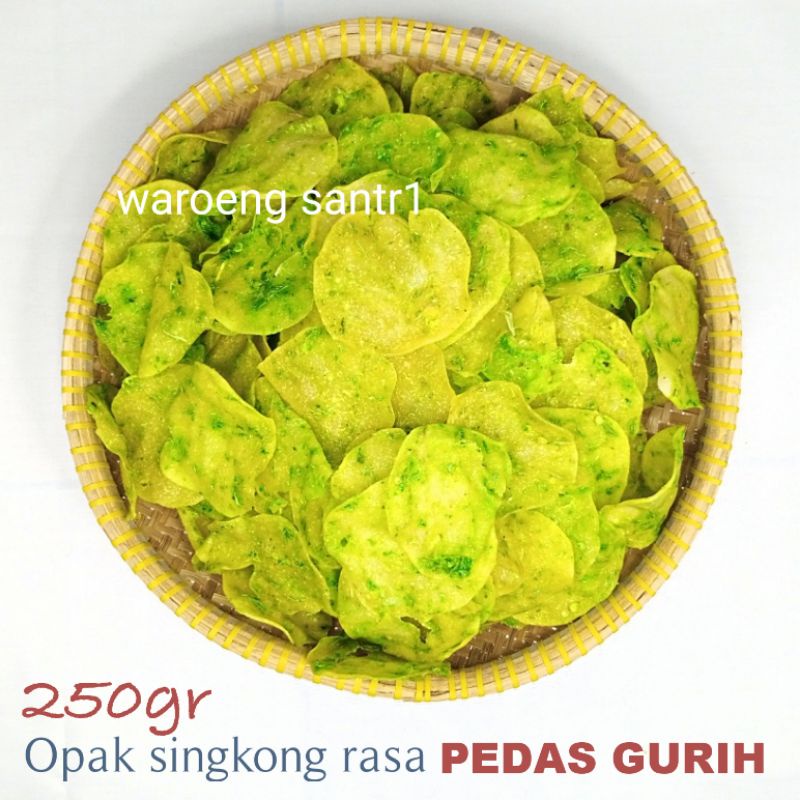 Keripik opak singkong koin rasa pedas gurih mentah wonosobo empuk renyah nagih siap goreng 250gram