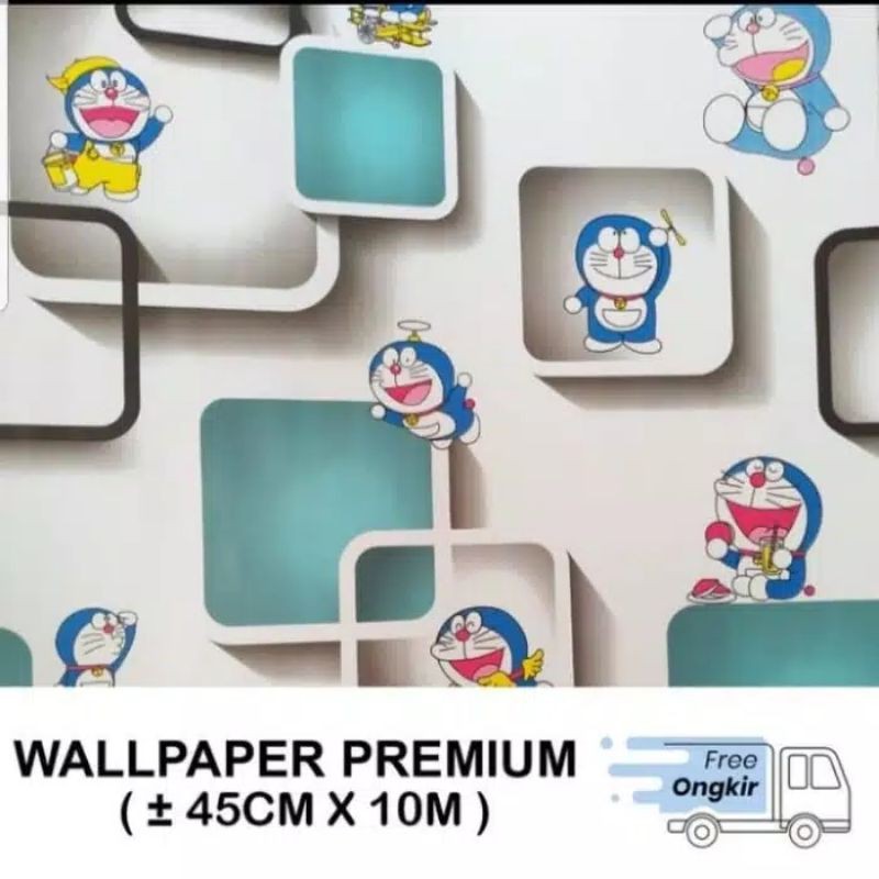 8m x 45 cm wallpaper roll sticker motif aneka kotak 1 roll