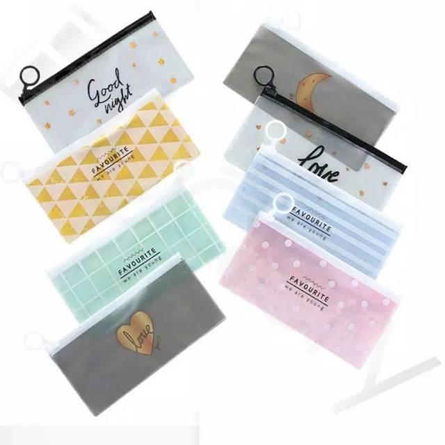 

Tempat Pensil Transparan Pouch Pensil Transparan murah