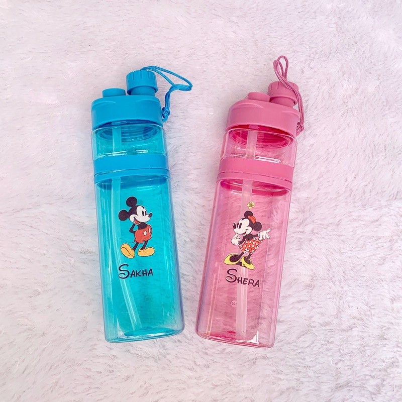 BOTOL MINUM ANAK CUSTOM NAMA BPA FREE / GAMBAR MOTIF KARTUN LUCU SABLON PERMANEN