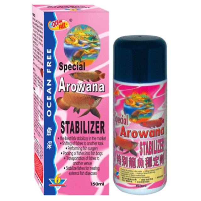 Obat Penenang Ocean Free Special Arowana Stabilizer 150 ml (bius ikan) anti stres ikan