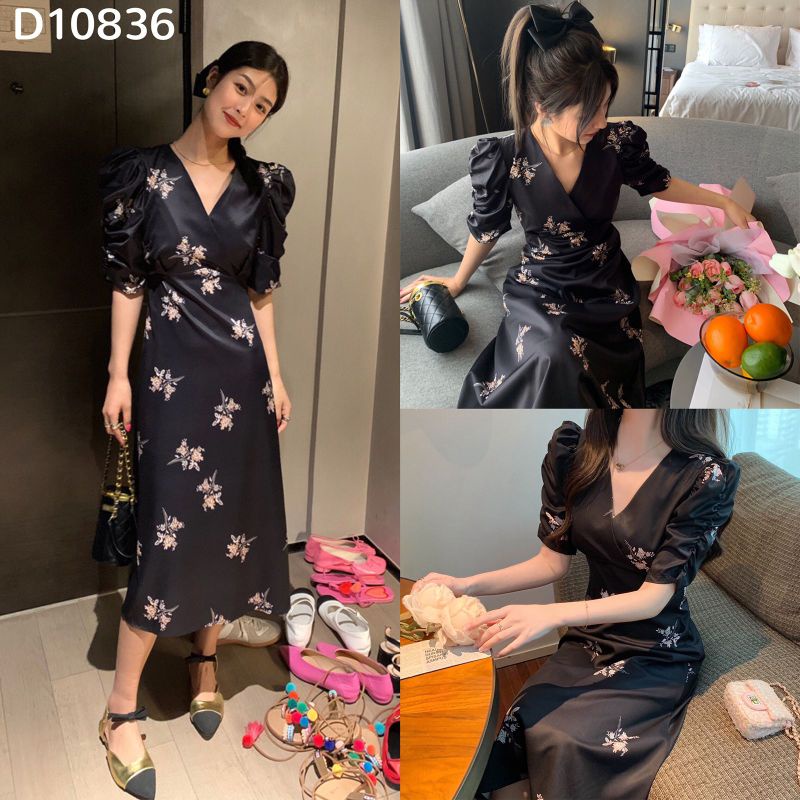 Baju long midi maxi casual summer beach square neck dress casual simple natal christmas new year par