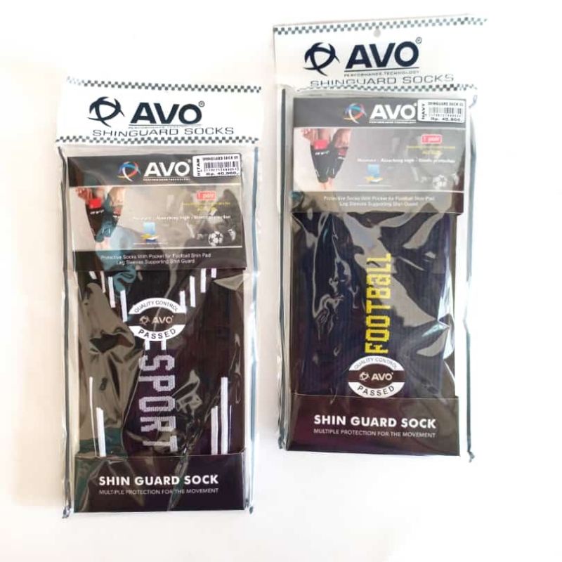 Shin Guard socks AVO original | kaos kaki deker | kaos kaki pelindung betis dan tulang kering