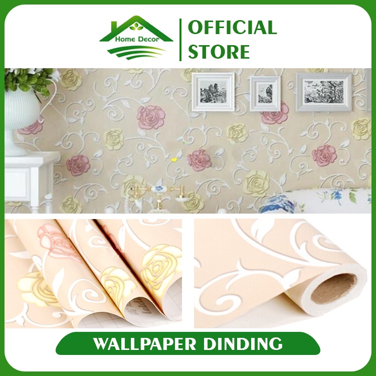 Wallpaper Dinding 3D Wallpaper Stiker Ruang Tamu Motif Elegan Wallpaper Dinding Stiker 45CMX10M Stiker Dinding Wallpaper-5