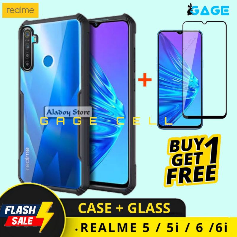 FREE ✅ TEMPERED GLASS FULL REALME 5 5i 6 6i - HARDCASE SOFTCASE CASE FUZE ARMOR REALMI 5 5i 6 6i