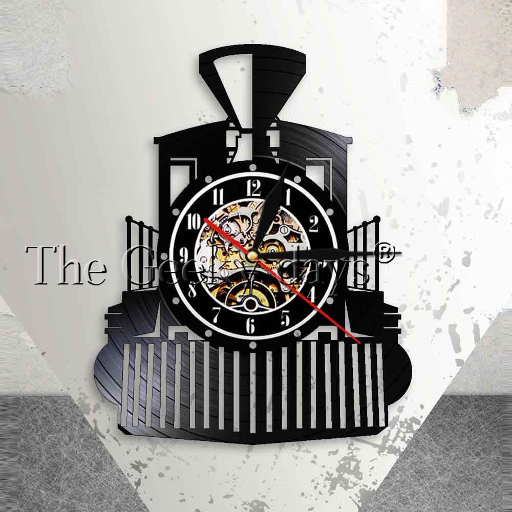 Vintage Steam Locomotive Wall Clock Locomotive Train Vinyl Record Wall Clock Express