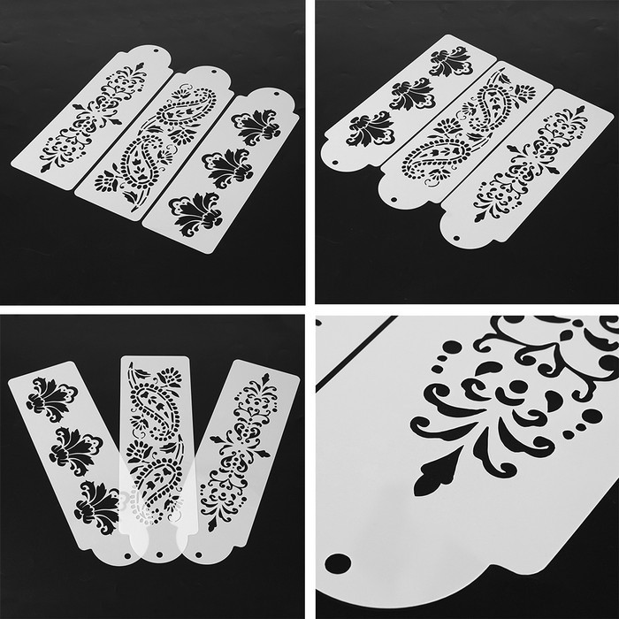 

Plastic Stencil Stensil Dekorasi Cake Motif Lace Flower (3pcs)