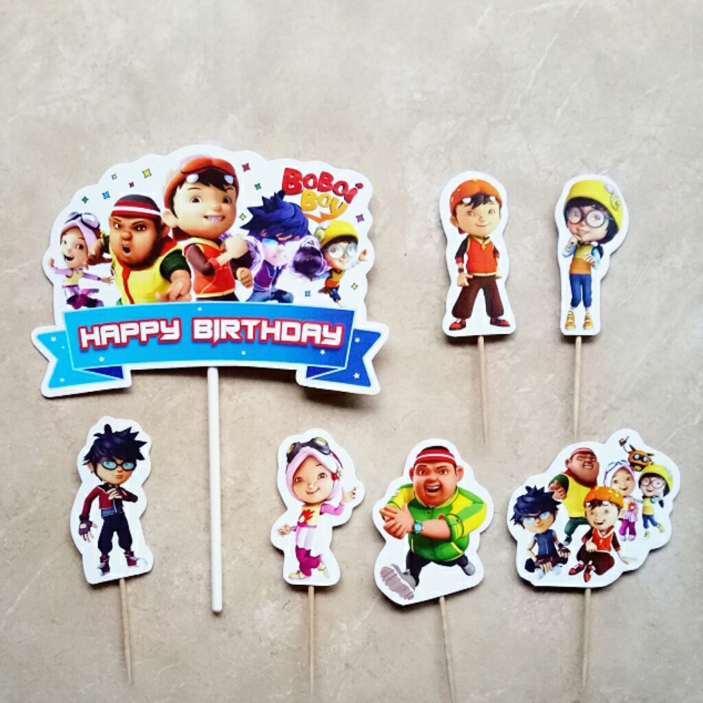 hiasan kue ulang tahun topper cake happy birthday karakter boboiboy BOBOIBOY