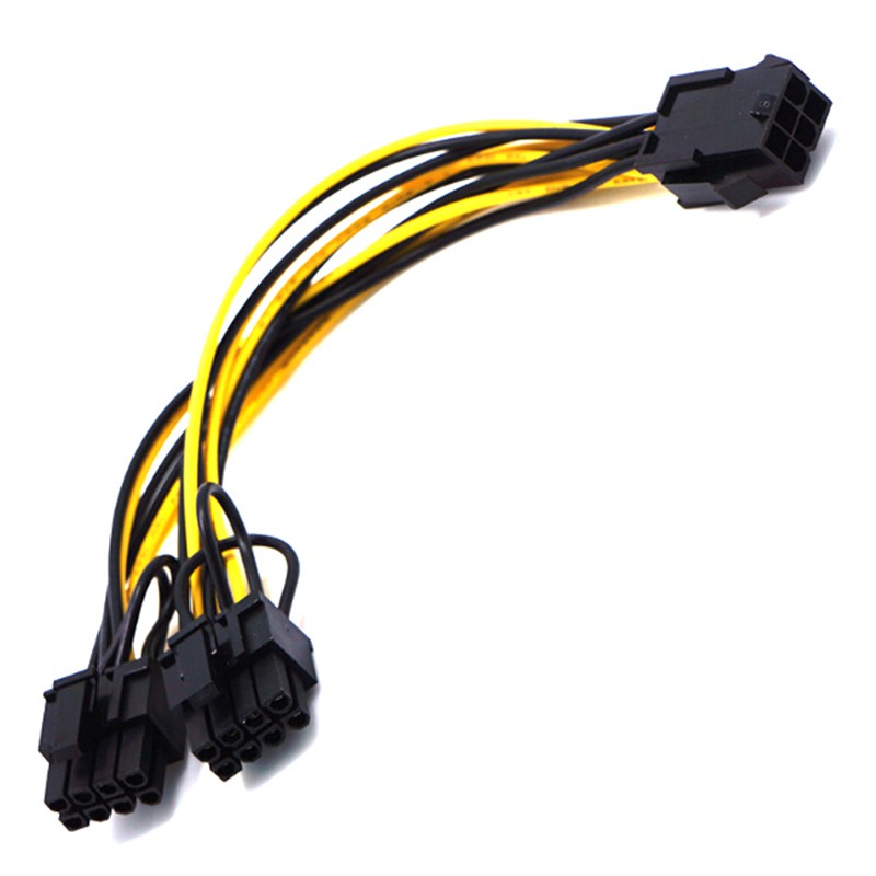 (Ele) Kabel Konektor Video Card 6 Pin Ke 8pin 6Pin +