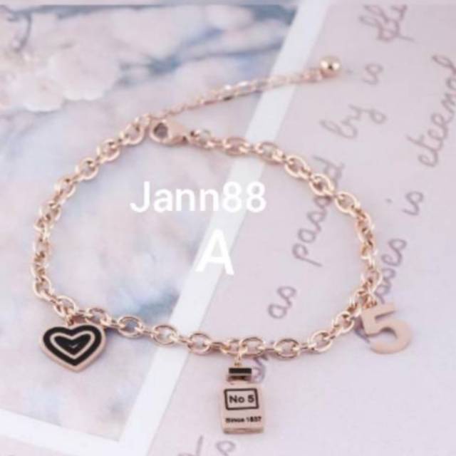 Gelang titanium asli anti karat uk18cm