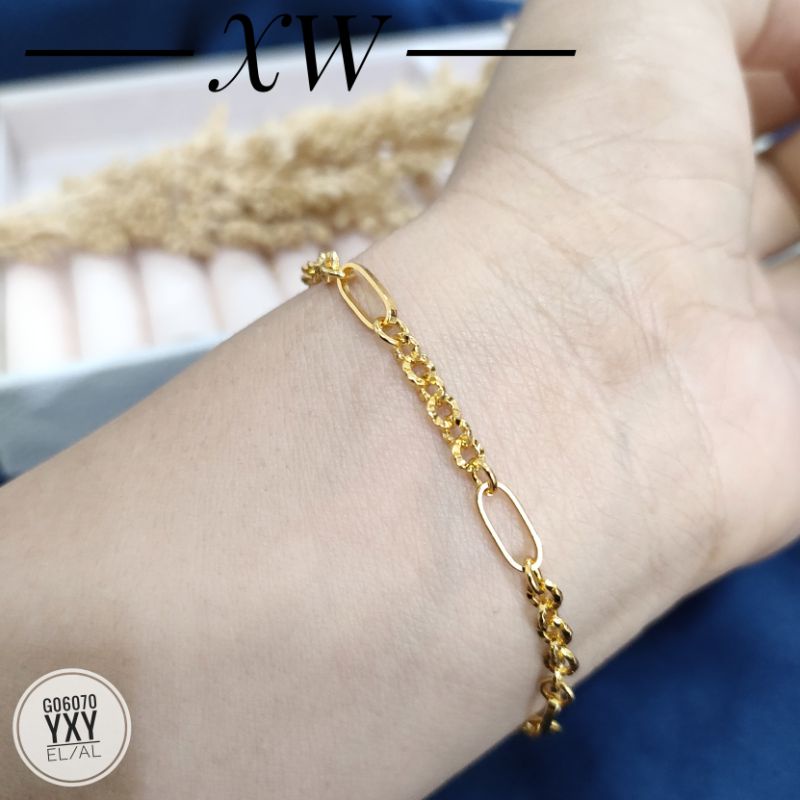 Gelang Yaxiya Rantai warna 24k G08070