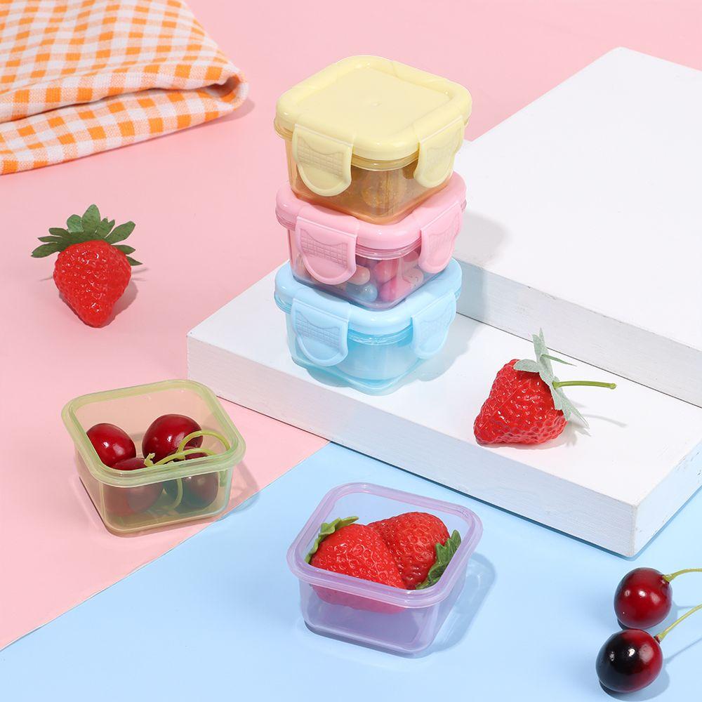 Populer 60ML Kotak Penyimpanan Makanan Plastik Fresh Keeping Kulkas Organizer Toples Bumbu