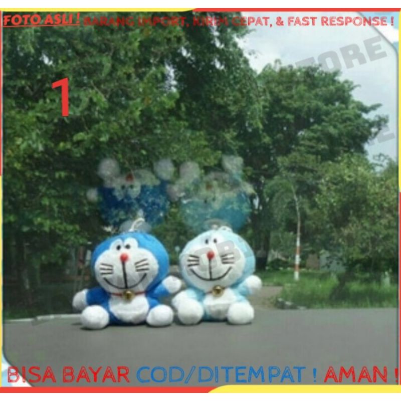 GANTUNGAN KACA CERMIN TAS DOMPET KUNCI DORAEMON BIRU