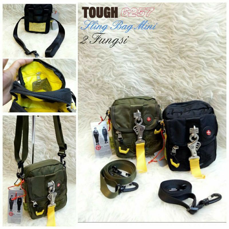 Tas selempang kecil pria tas pinggang tough army 6257 Multifungsi Original import