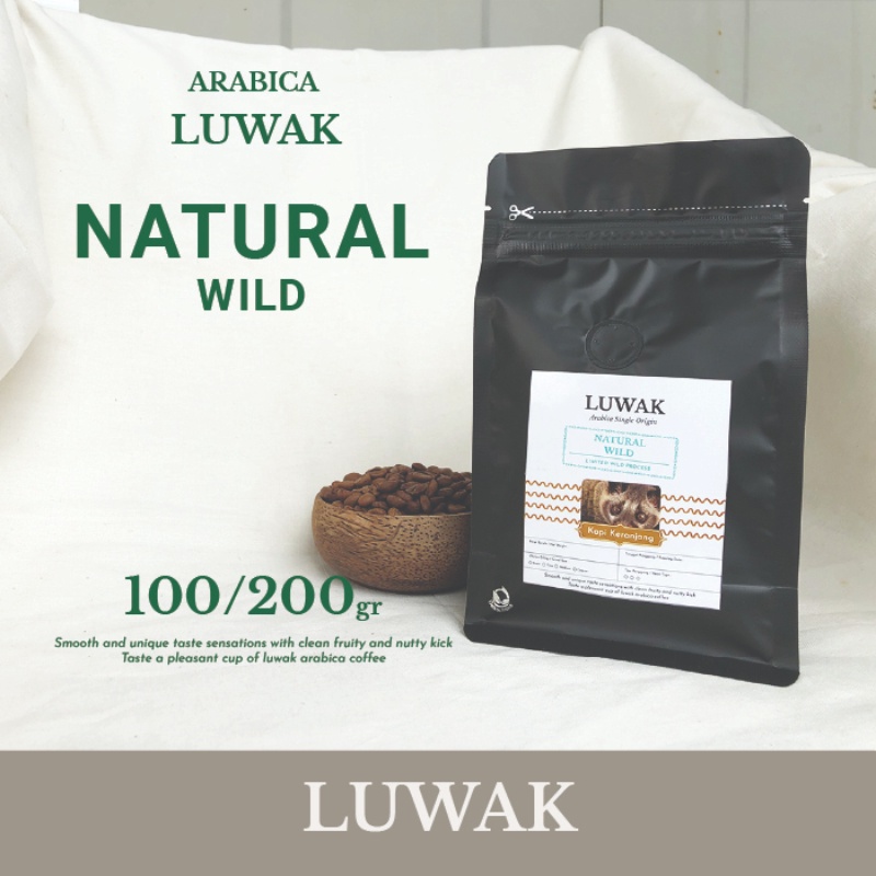 

Arabica Luwak Natural Wild Kopi Bean, Bubuk 100-200gr