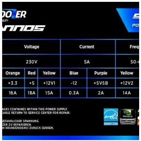 Trend-POWER SUPPLY BULLDOZER 500W PSU 500 Watt Fan 12cm