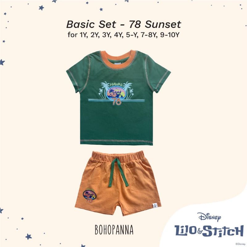Bohopanna Basic Set Disney Lilo &amp; Stitch // Setelan Anak Motif Lilo&amp;Stitch