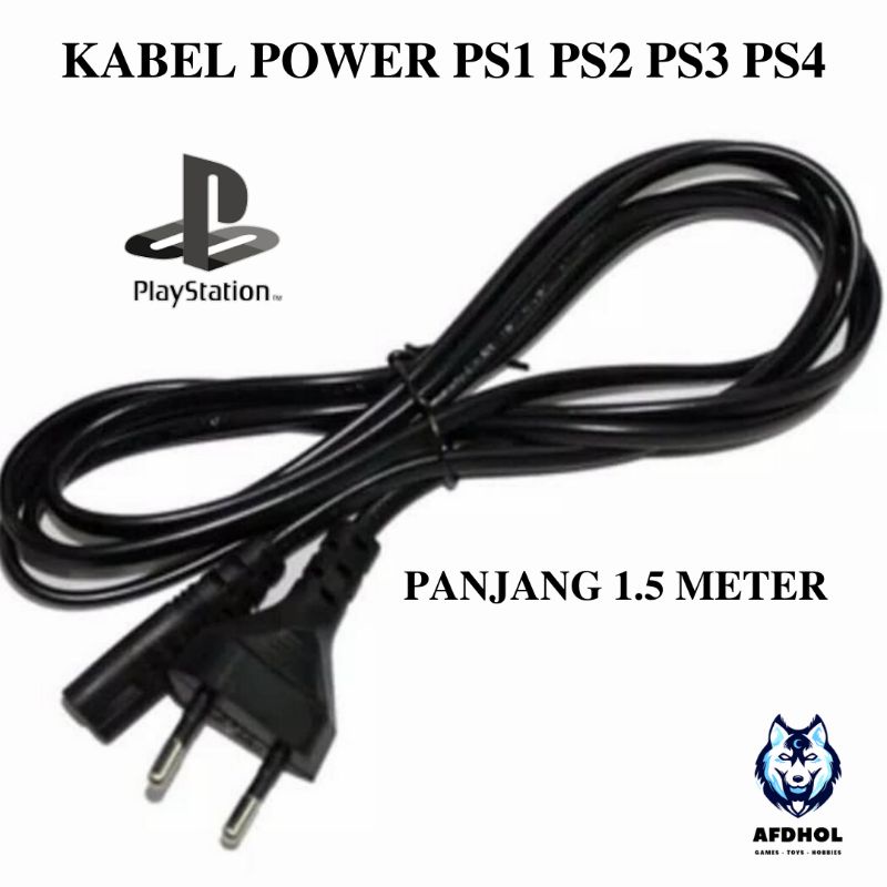 Kabel Cable Listrik Ac Cord Adaptor Power PS1 PS 1 PSONE PS ONE PS2 PS 2 PS3 PS 3 PS4 PS 4