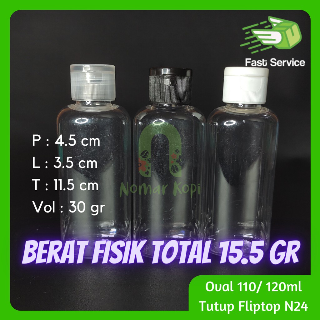 Botol 120ml Oval Fliptop