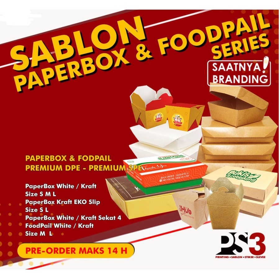 

CUSTOM LUNCHBOX @200PCS/ SABLON LUNCHBOX KRAFT/WHITE - PREMIUM (UK S/M/L)