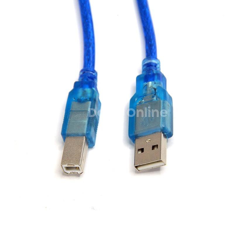 KABEL PRINTER USB R-ONE BIRU TRANSPARAN HQ UNIVERSAL-KABEL USB PRINTER MURAH PANJANG 5 METER - TEKNO KITA