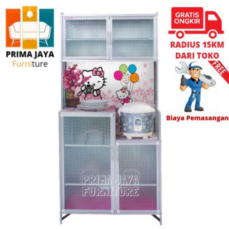 Rak Piring 2 Pintu MCom Rak Piring Kaca Keramik 2 Pintu Rak Piring Kaca Alumunium Rak Piring Kaca Mu